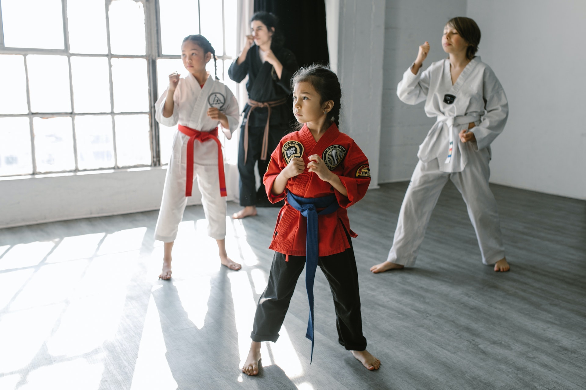 TigerStrike students standing in Karate stance